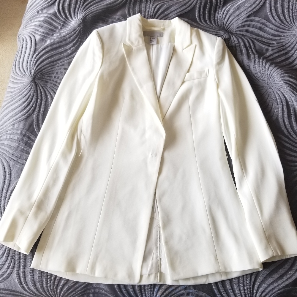 H&M White Blazer in Size 2